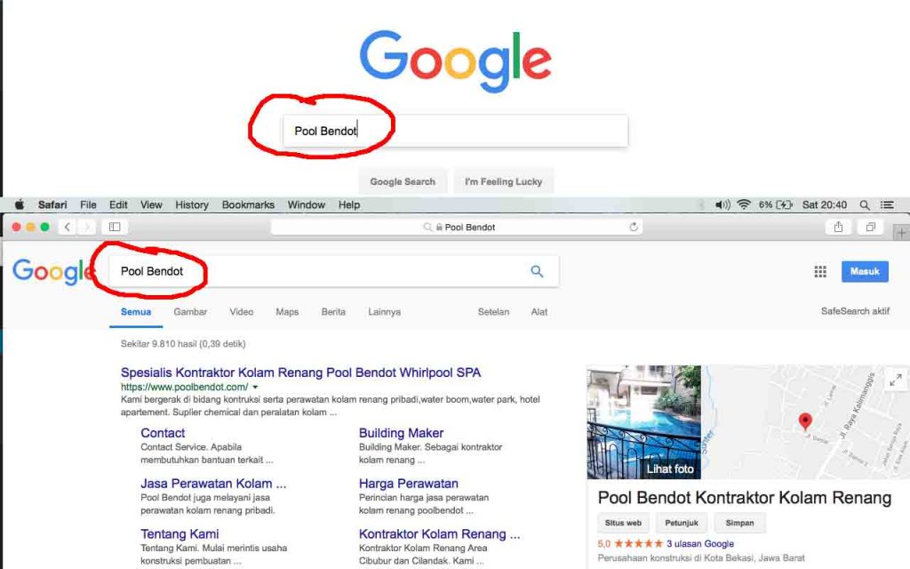 mencari poolbendot di google